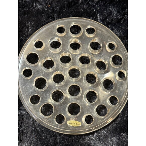 Clear Plastic Flower Frog Round Vintage Floral Arrangement Insert - Picture 2 of 6